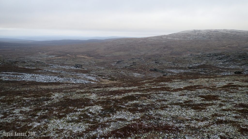 Solan jälkeen lähden laskeutumaan kohti suota, jolta Snoikanjohka saa alkunsa.